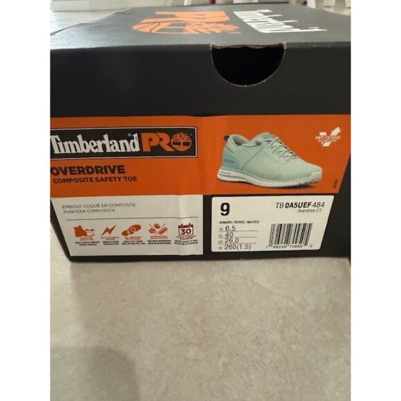 Timberland Pro Overdrive Composite Safety Toe Womens Size 9 Teal Green Blue Aqua - Picture 9 of 10